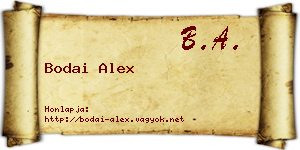 Bodai Alex névjegykártya