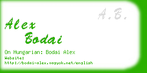 alex bodai business card